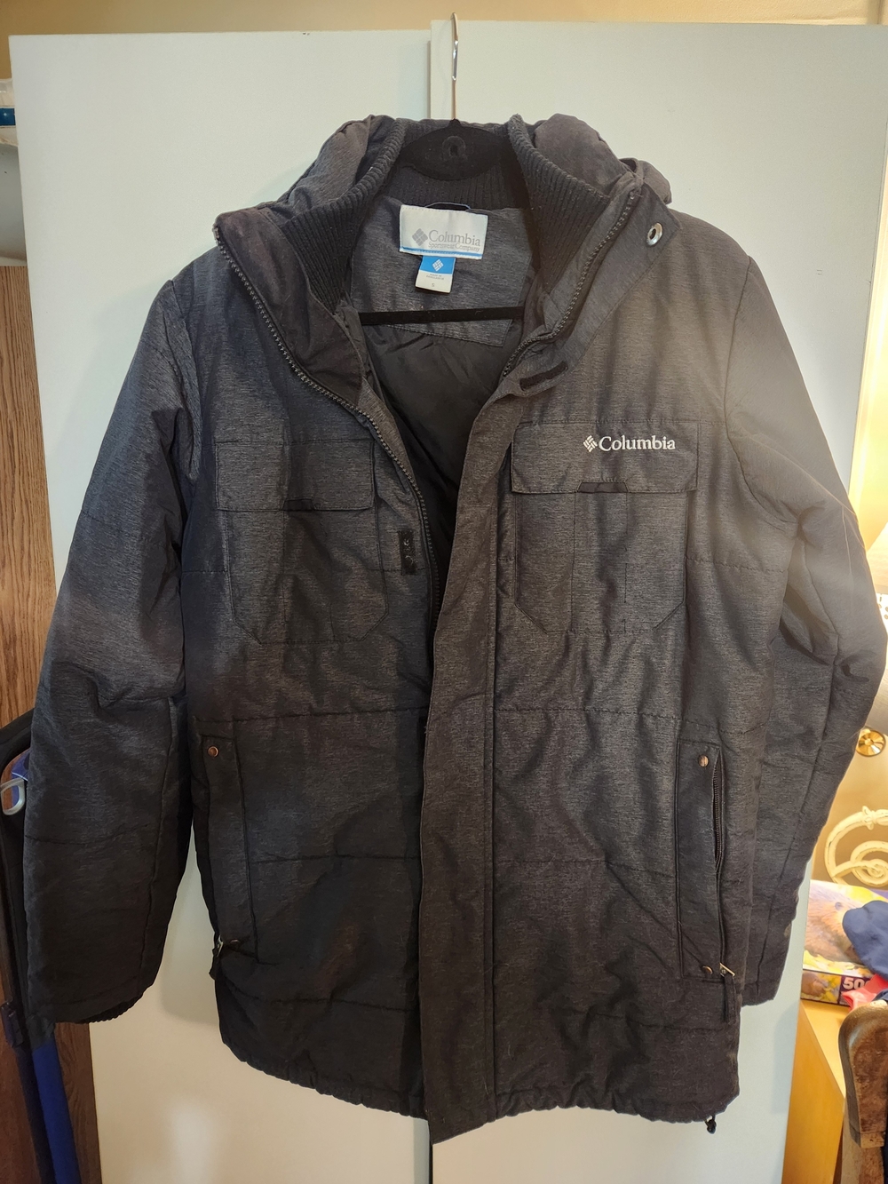 Columbia Men's Charcoal Hooded Puffer Coat